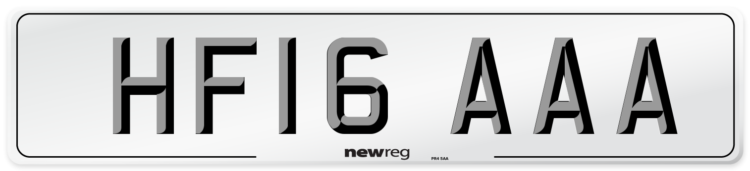 HF16 AAA Number Plate from New Reg